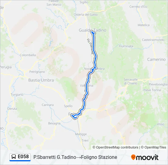 E058 Bus Line Map