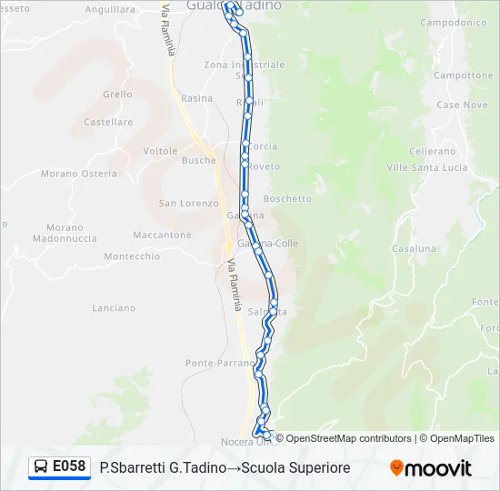 E058 Bus Line Map