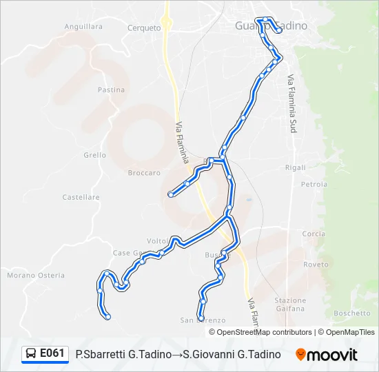 E061 Bus Line Map