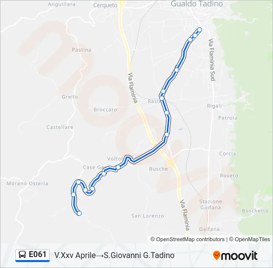 E061 Bus Line Map