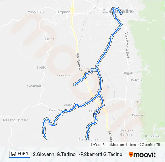E061 Bus Line Map