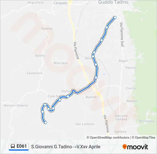 E061 Bus Line Map