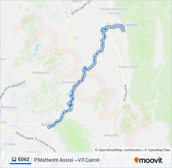 E062 Bus Line Map