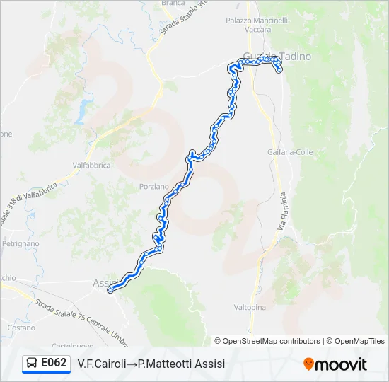 E062 Bus Line Map