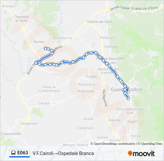 E063 Bus Line Map