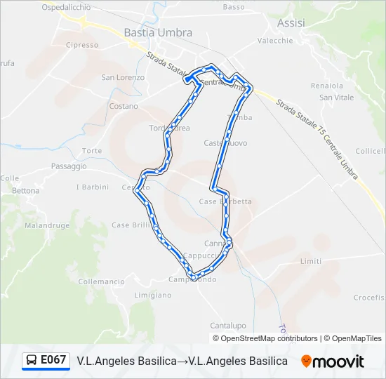 E067 Bus Line Map