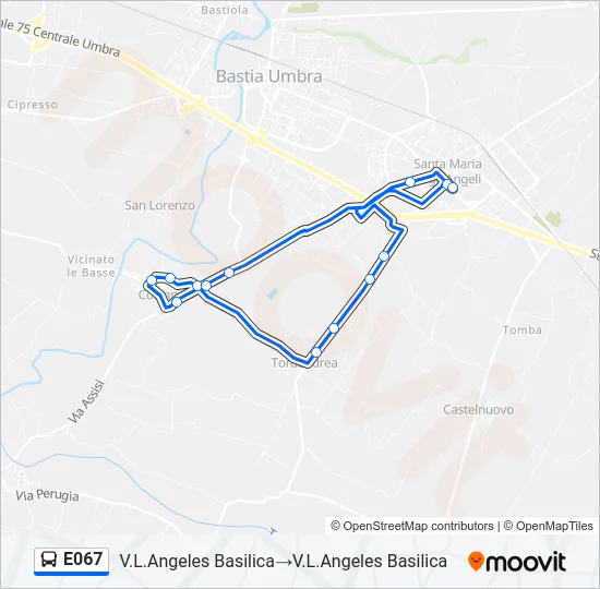 E067 Bus Line Map