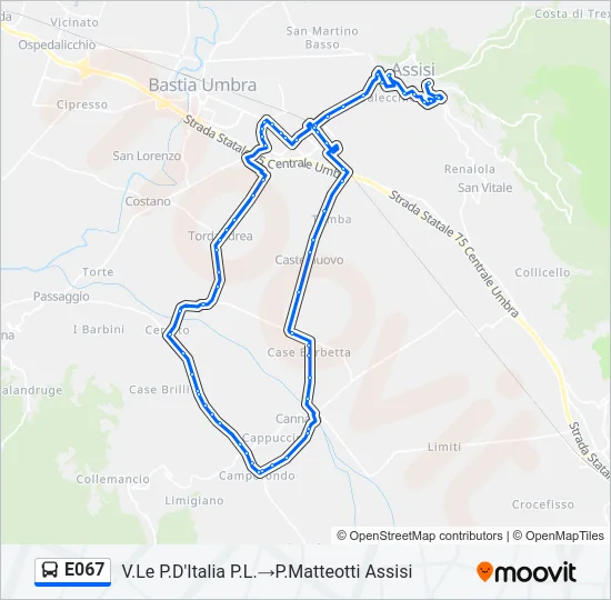 E067 Bus Line Map