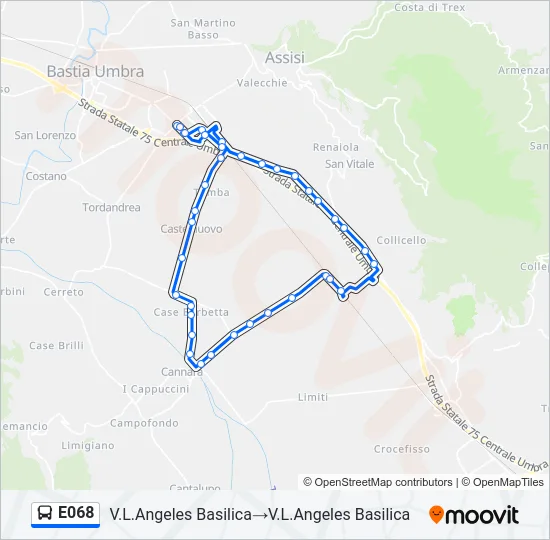 E068 Bus Line Map