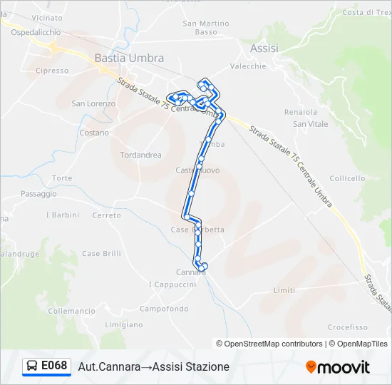 E068 Bus Line Map
