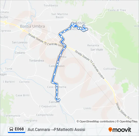 E068 Bus Line Map