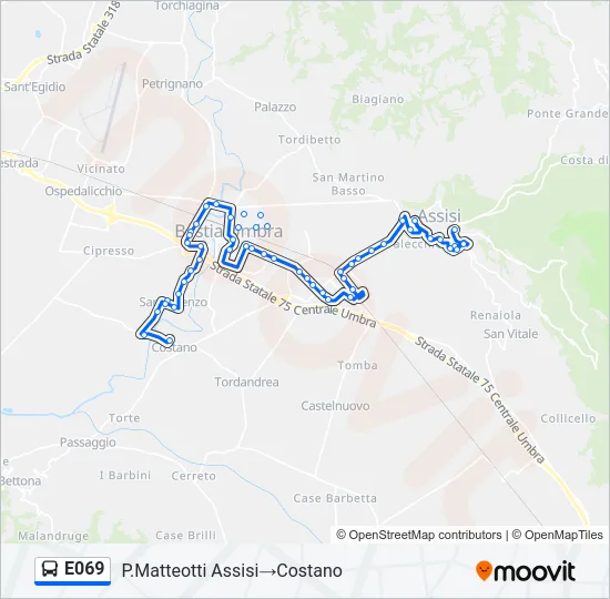 E069 Bus Line Map