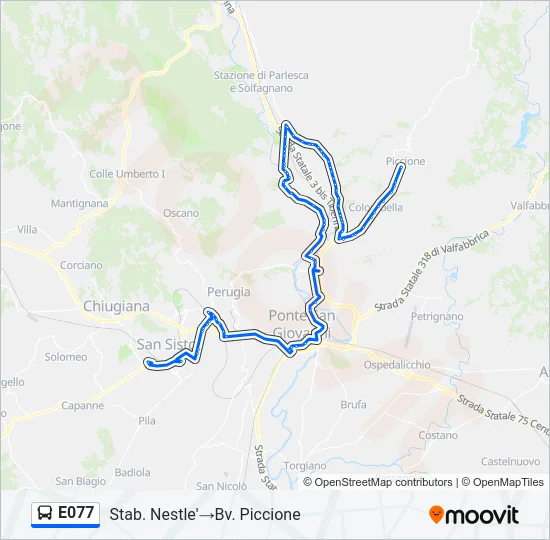 E077 Bus Line Map