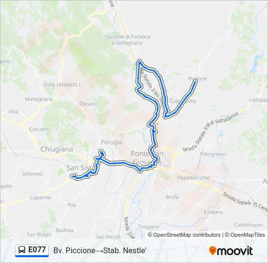 E077 Bus Line Map