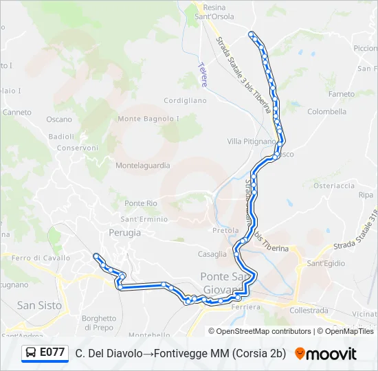 E077 Bus Line Map
