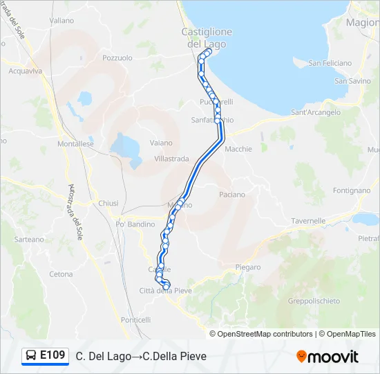 E109 Bus Line Map