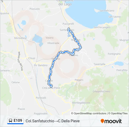 E109 Bus Line Map