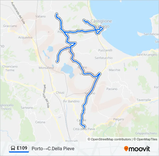 E109 Bus Line Map