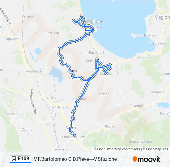 E109 Bus Line Map