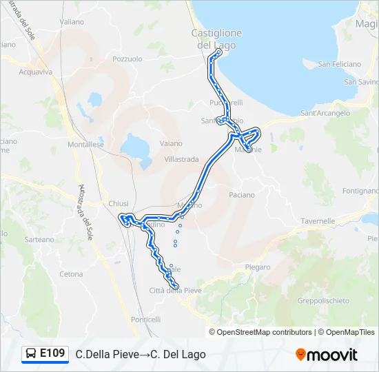 E109 Bus Line Map