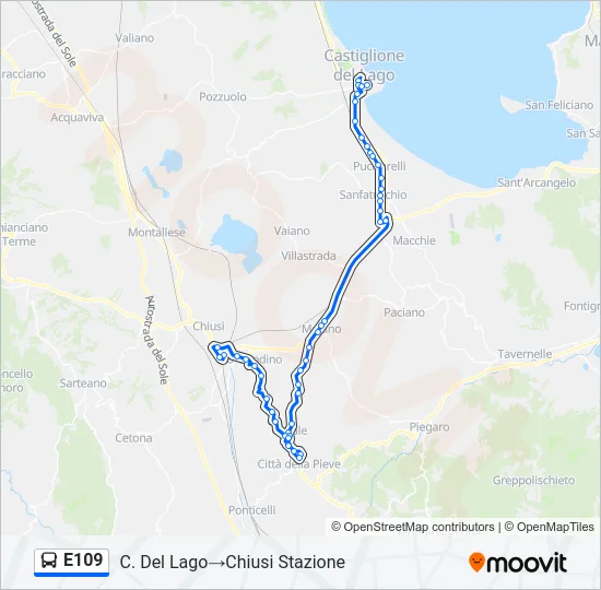 E109 Bus Line Map