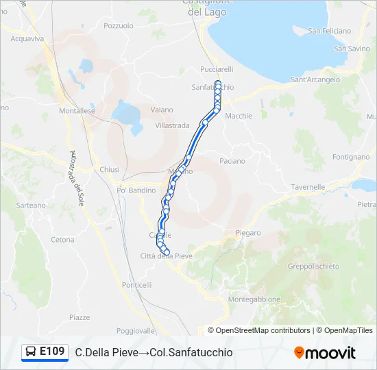 E109 Bus Line Map