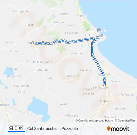 E109 Bus Line Map