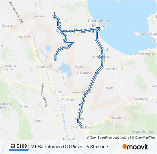 E109 Bus Line Map
