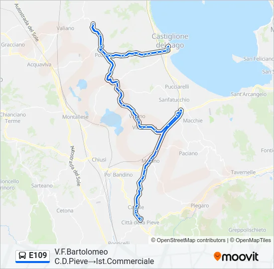 E109 Bus Line Map