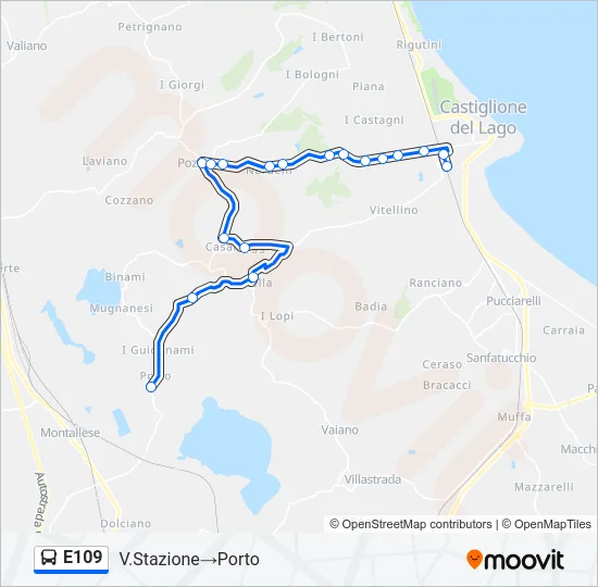 E109 Bus Line Map