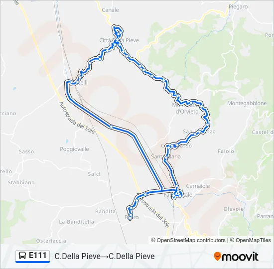 E111 Bus Line Map
