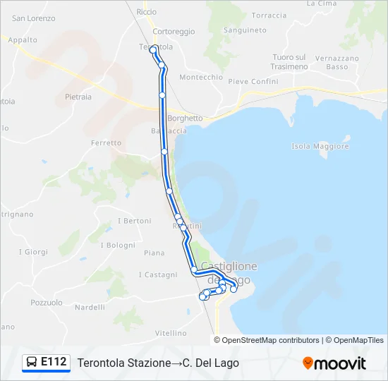 E112 Bus Line Map
