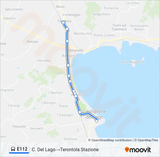 E112 Bus Line Map