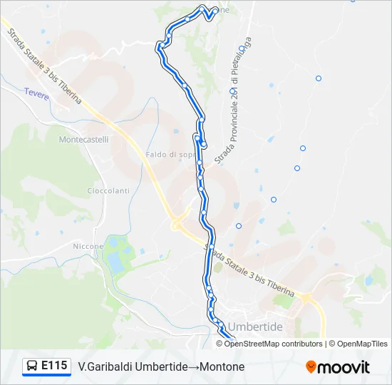 E115 Bus Line Map