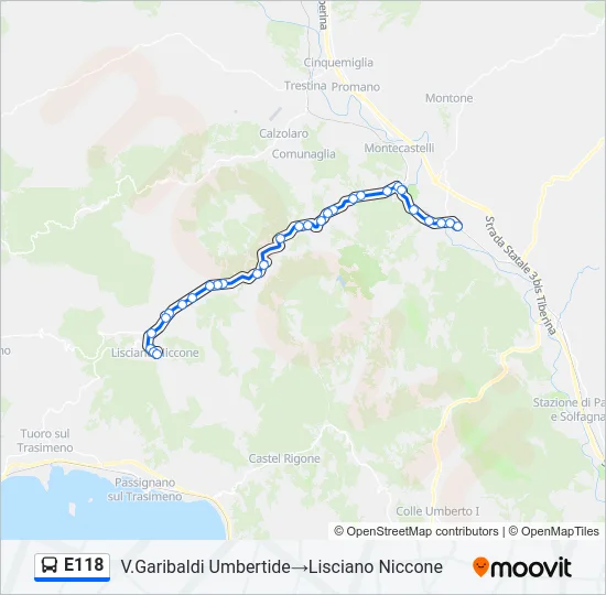 E118 Bus Line Map