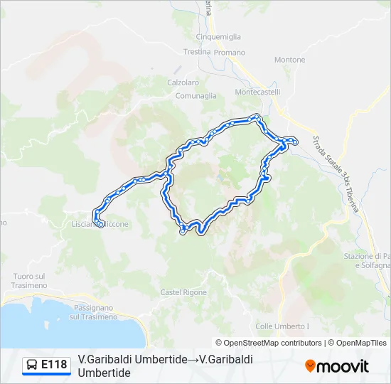 E118 Bus Line Map