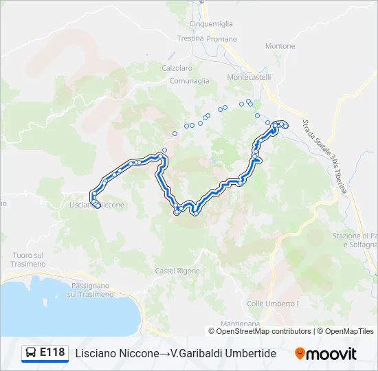 E118 Bus Line Map
