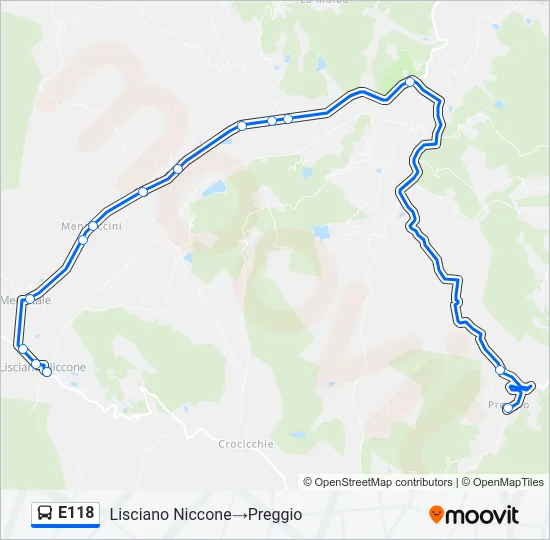 E118 Bus Line Map