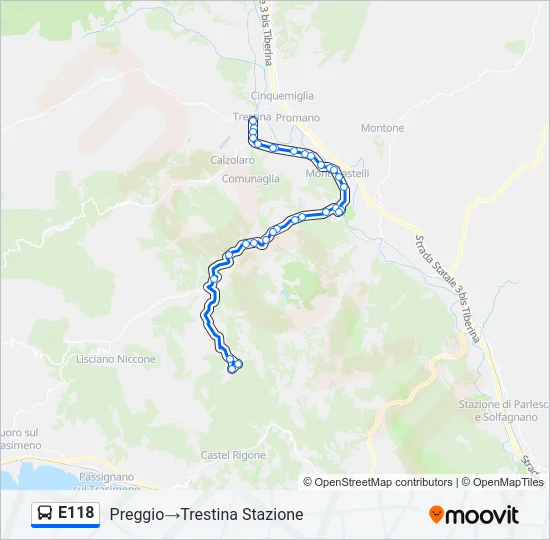 E118 Bus Line Map