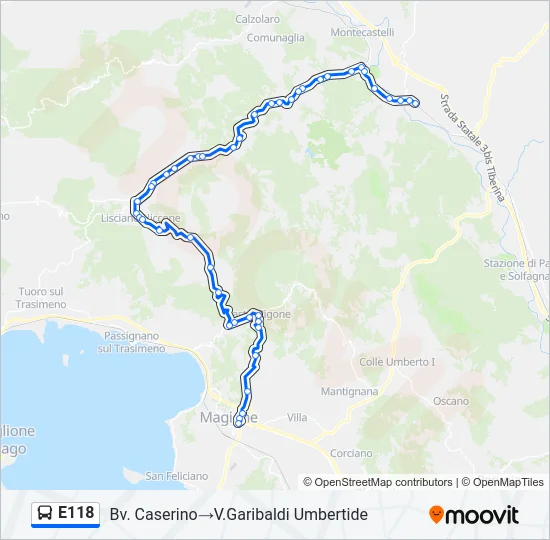 E118 Bus Line Map