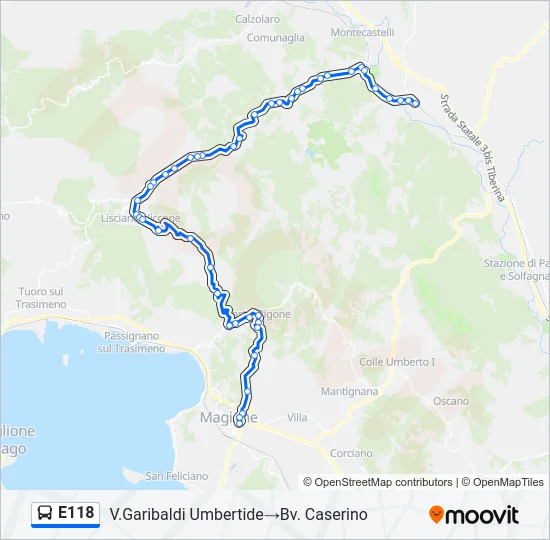 E118 Bus Line Map