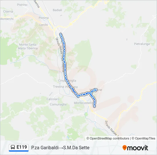 E119 Bus Line Map