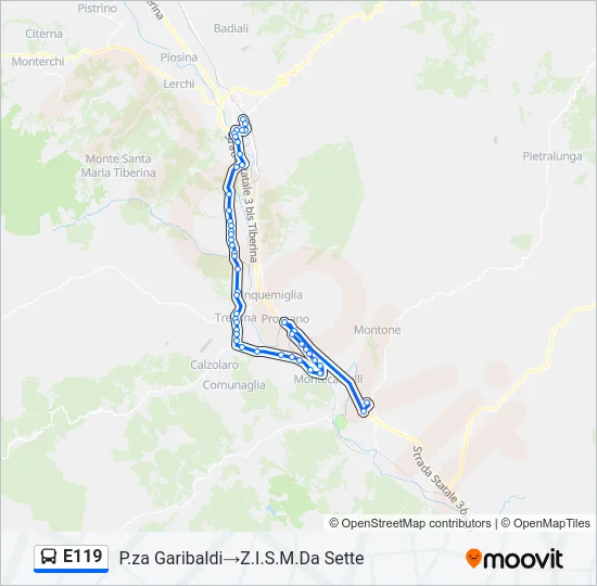E119 Bus Line Map