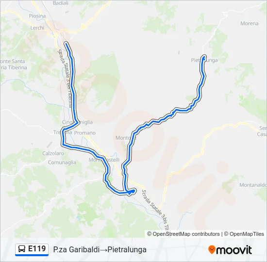 E119 Bus Line Map