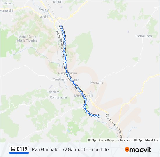 E119 bus Line Map