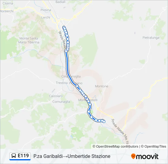 E119 Bus Line Map