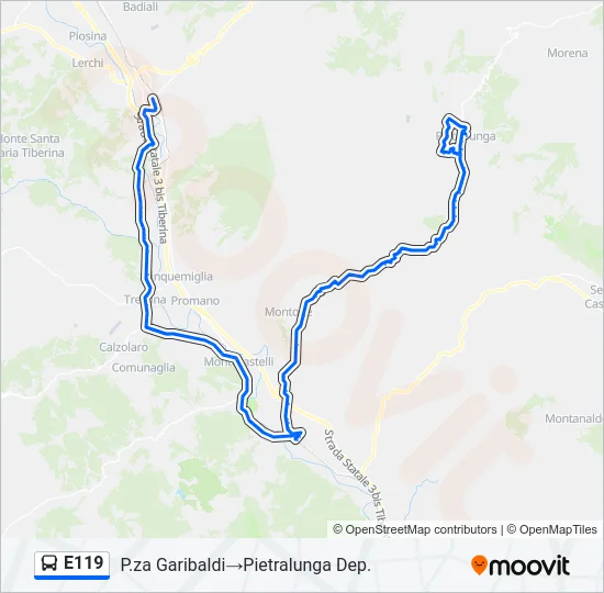 E119 Bus Line Map