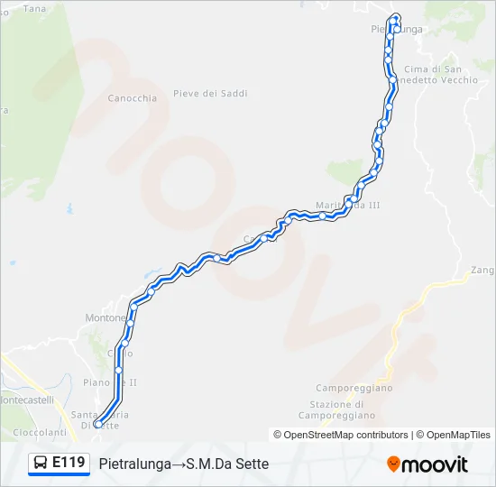 E119 Bus Line Map
