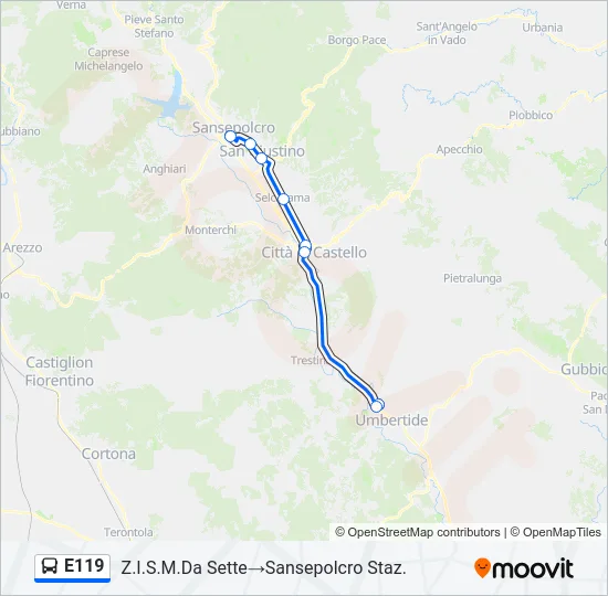E119 Bus Line Map