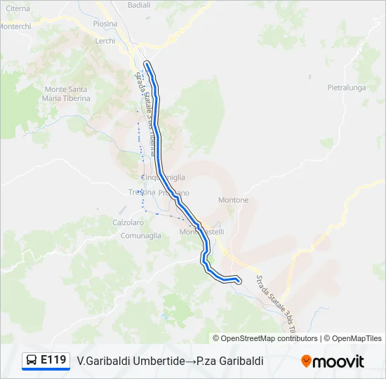 E119 Bus Line Map